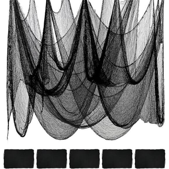 5pcs Halloween Black Creepy Cloth 30×80 Inch - Halloween Decor Spooky Haunted - Picture 8 of 8